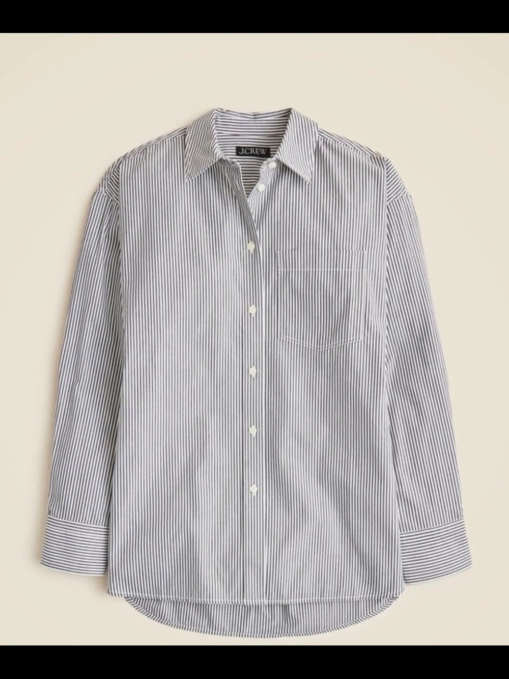 J. Crew Etienne Oversized Size S  Women’s Navy and White Stripe Button-Down